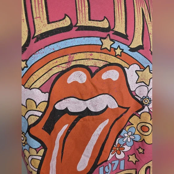 The Rolling Stones Size XXL Authentic UK Tour 1971 - Pink T-Shirt Ptp 24" - Picture 6 of 8